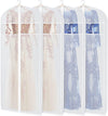 Zilink Dress Bags for Gowns Long 72-inch Garment Bags for Long Dresses Clear Dress Protector Bag with 3" Gusset and Full Length Zipper for Dresses, Fur Coat Gown Closet Storage（Set of 4）