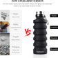 Nefeeko Collapsible Water Bottle, Reuseable BPA Free Silicone Foldable Water Bottles for Travel Gym Camping Hiking, Portable Leak Proof Sports Water Bottle with Carabiner