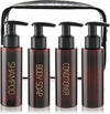 Travel Bottles Plastic Pump Bottle Dispenser TSA Approved 3.4oz/100ml 4 Pack Travel Refillable Shampoo and Conditioner Bottles Empty Travel Size Bottles for Cosmetic, Lotion, Liquid Soap (Brown)