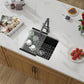 18 Granite Composite Bar Sink - Donsdey 18”×16” Undermount Granite Kitchen Sink Black Quartz Classic Composite Under Counter Single Bowl Bar Prep RV Sinks Basin