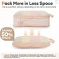 Veken 11 Set Compression Packing Cubes for Travel Essentials,Compressible Expandable Large Luggage Suitcase Organizer Bags for Clothing,Durable Space Saver Storage Bags with Toiletry Bags(Beige)