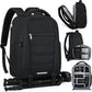 SDYSM Camera Bag Backpack Professional for DSLR SLR Mirrorless Camera Waterproof Laptop Back Pack 15.6 Inch with Rain Cover Anti Theft Travel Case Large Capacity Photography Backpack Black