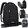 SDYSM Camera Bag Backpack Professional for DSLR SLR Mirrorless Camera Waterproof Laptop Back Pack 15.6 Inch with Rain Cover Anti Theft Travel Case Large Capacity Photography Backpack Black