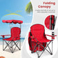 Goplus Camping Chair with Canopy Shade, Folding Lawn Chair with Umbrella Cup Holder & Carry Bag, Portable Sunshade Chair for Adults for Beach Outdoor Travel Hiking Fishing (Red)