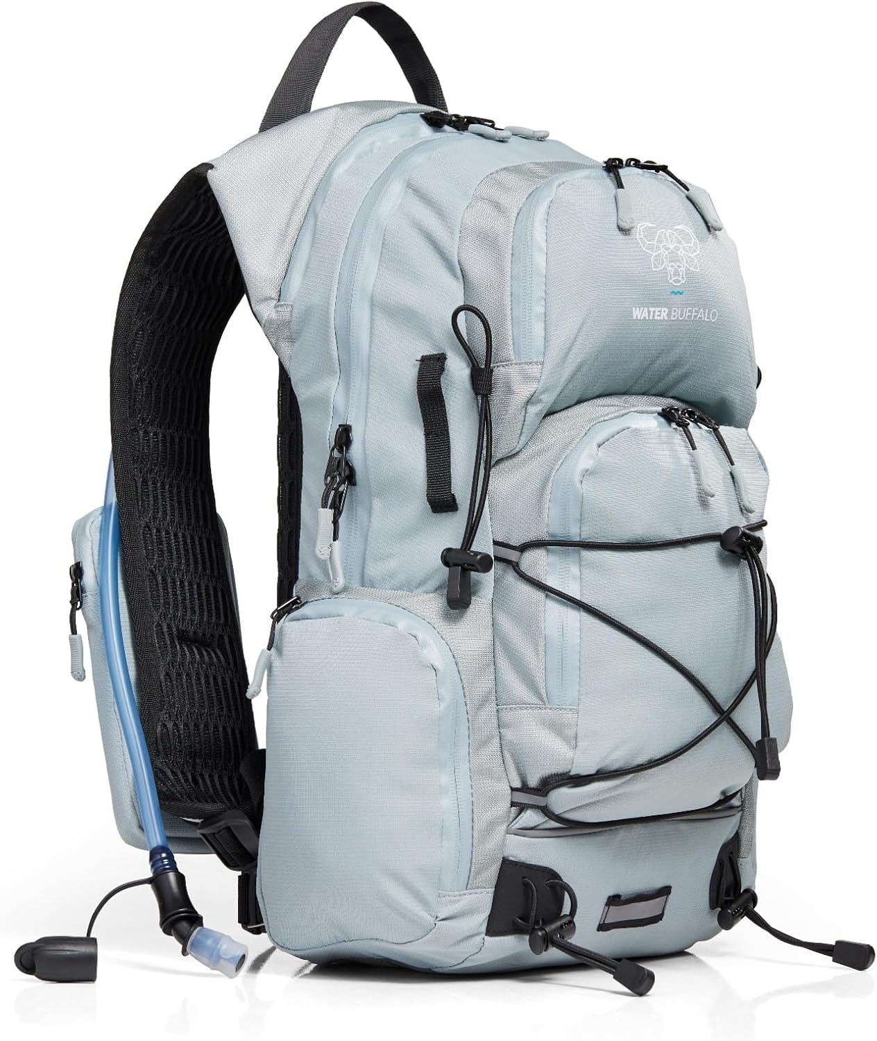 Water Buffalo Hydration Backpack - Sherpa 22L Hiking Backpack with Water Bladder - Water Backpack for Hiking with Waterproof Zippers, Phone & Pole Holders - Roamly
