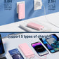 Portable Charger with Built in Cable and AC Wall Plug, USB C Power Bank 12000mAh 22.5W Super Fast Charging, Lightweight Portable Phone Charger Travel Battery Pack for iPhone, ect