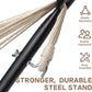 PNAEUT Double Hammocks with Stand for Outside, Portable Space Saving Heavy-Duty Steel Stand for Indoor Outdoor Patio with Carrying Bag, 450 lbs Capacity (Denim)