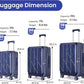 3 Piece Luggage Set 100% PC Hardshell, Front Opening Expandable Suitcase (20/24/28) with Laptop Compartment & Free Custom PVC Covers, Lightweight Spinner Wheels TSA Lock (Navy Blue)
