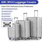3 Piece Luggage Set 100% PC Hardshell, Front Opening Expandable Suitcase (20/24/28) with Laptop Compartment & Free Custom PVC Covers, Lightweight Spinner Wheels TSA Lock (Navy Blue)