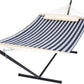 SUNCREAT Double Hammock with Stand Included, Outdoor Portable Hammock with Stand, Blue