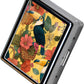 8‑Compartment Metal Pill Box Organizer – Portable Medicine Case 3″×2.6″ | Food‑Grade Dividers | Secure Snap Button Lid | Travel & Gift for Seniors (Tropical Toucan Garden)