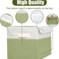 Large 22 Quart Linen Fabric Foldable Storage Bin Cube Organizer Basket with Flip-Top Lid & Handles, Clothes Blanket Box for Home, Office, Closet, Green & White, 4 Pack 14.6 x 9.5 x 9.5