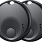 Premium Tracker Tag - Smart Bluetooth Tracker, Works with Apple Find My APP (iOS Only, Not for Android), Smart Tag Keys Finder & Item Locator for Keys, Luggage, Pets & Wallet (2 Pack Black)