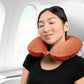 Brookstone Travel Neck Pillow - Lightweight Fleece Casing U-Shaped Stuffable Memory Foam Travel Pillow for Sleeping and Neck Support, Terra Cotta