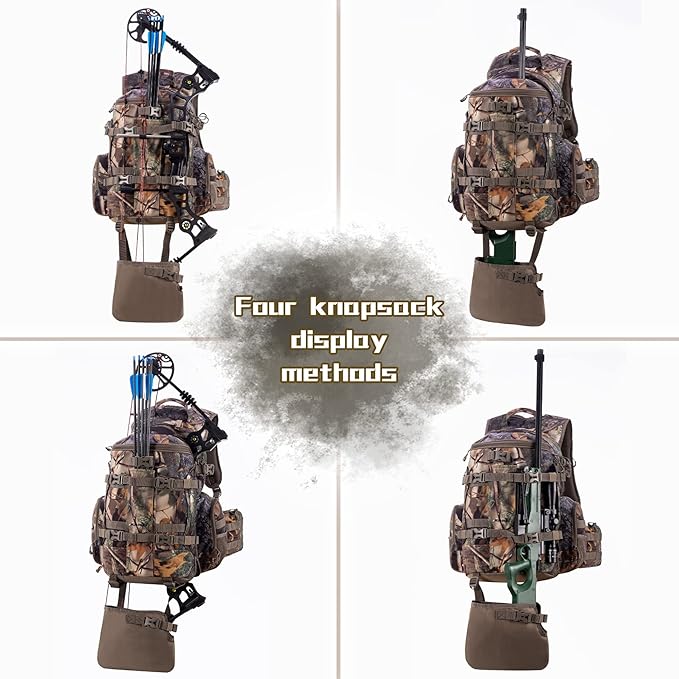 BLISSWILL Large Hunting Backpack with padded weapon for Bow Rifle Hunting Gear Accessories 40L(New leaf camouflage)