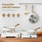 SENSARTE Nonstick Frying Pan Skillets, White Ceramic Coating Omelette Pans, Healthy Cookware Chef's Pan, Free of PTFE & PFAS (9.5+11+12.5 Inch)