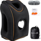 Sunany Travel Pillow, Upgraded Plane Pillow for Long Flights, Inflatable Neck Pillow Used for Airplanes,Cars,Buses,Trains,Office Napping with Eye Mask,Earplugs (Black)