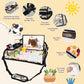 Kids Travel Tray for Airplane - Toddler Car Seat Table Tray, Road Trip Essentials for Boys & Girls, Carseat Lap Desk for Kids Road Trip Activities, Cute Kitten