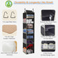 2 Pack Large-Sized Hanging Shoe Organizer 8-Shelf, Hanging Closet Organizer with 8 Side Pockets, Wider Hanging Shelves for Storage Shoes Clothes 9" W × 11.8" D× 48" H, Black.