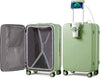 mixi Large Checked Luggage with Cup Phone Holder and Charger Hard Shell Suitcases with Spinner Wheels, 26 Inch Avocado Green