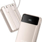 Portable-Charger-Power-Bank Travel Essentials Battery Pack USB C 30000mAh Built in Cable 22.5W Phone Fast Charging Powerbank Compatible with iPhone 16 15 14 13 12 11 iPad Google Xiaomi (Gold)
