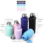 Nefeeko Collapsible Water Bottle, Reuseable BPA Free Silicone Foldable Water Bottles for Travel Gym Camping Hiking, Portable Leak Proof Sports Water Bottle with Carabiner