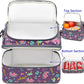 FlowFly Double Decker Cooler Insulated Lunch Bag Large Tote for Boys, Girls, Men, Women, With Adjustable Strap (Purple-Unicorn)