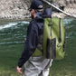 Buffalo Gear 26L Waterproof Fishing Tackle Backpack with Rod Holder, Fly Fishing Gear Storage Bag for Outdoor Angling