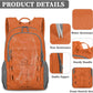ZOMFELT Hiking Backpack for Women Men, 15L Lightweight Packable Backpacks for Trip, Water Resistant Small Travel Backpack, Foldable daypack for Hiking, Walking, Cycling, Camping, Orange - Roamly