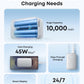 Anker Nano Power Bank, 10,000mAh Portable Charger with 2.3 ft InstaCord Retractable Cable, 45W Max Compact Battery Pack, Smart Display, for iPhone 16/17 Series, iPad, Galaxy, Pixel, and More
