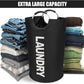 DOKEHOM 125L X-Large Laundry Basket, Collapsible Laundry Bag, Freestanding Tall Clothes Hamper, Foldable Washing Bin (Black)
