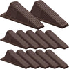 Frienda 12 Pcs Jumbo Door Stoppers Heavy Duty Door Stopper Tall up to 2inch Tall Wedge TPR Large Wedge Stackable Big Rubber Doorstop for Hotel Carpet Hardwood Concrete and Tile (Coffee)