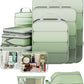 Veken 11 Set Compression Packing Cubes for Travel Essentials,Compressible Expandable Large Luggage Suitcase Organizer Bags for Clothing,Durable Space Saver Storage Bags(Matcha Green)
