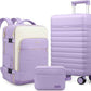 UKEIN Luggage Sets 3 Piece, Carry On Luggage 20In With Spinner Wheels,PC Hardside Suitcase Set with TSA Lock,Durable Carry On Suitcase With Travel Backpack for Men (Violet, 3 piece set (BP/20inch))