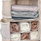 TABITORA Travel Portable Hanging Shelves Closet Organizer Packing Luggage Organizer and Storage with Multifunctional and Foldable Invisible Compartment,Lightweight, for Suitcase, RV,Closet…Beige,XL