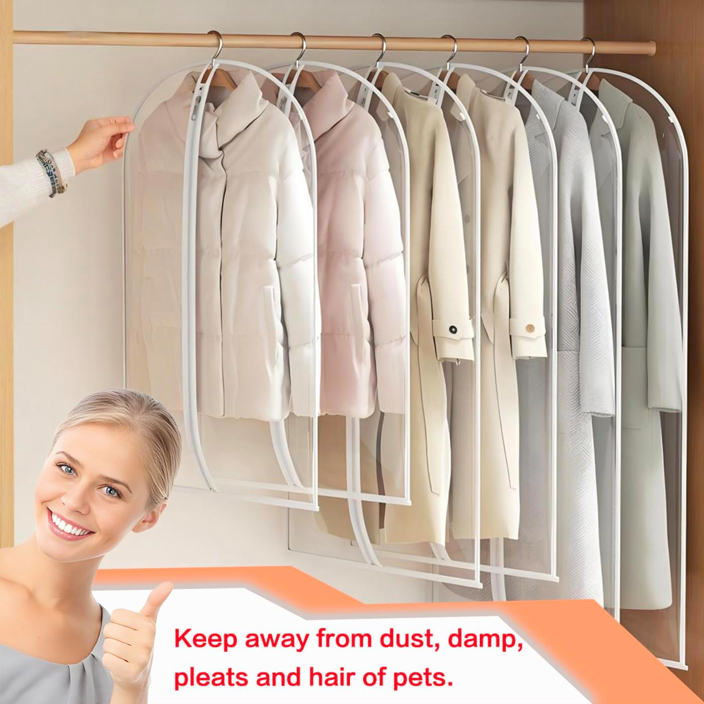 Clear Garment Bags Clothes Covers for Closet Storage (set of 12) Closet Cover for Open Closet Hanging Clothes Travel Bag Clothes Bags with Zipper Gown Garment Bag for Long Dresses
