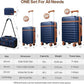 UKEIN Luggage Sets 5 Piece, Carry On Luggage 20In With Spinner Wheels, Hardside Suitcase Set with TSA Lock,Durable Large Suitcase With Travel Backpack for Men-20/24/28in (Blue, 5 piece set)