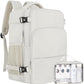 Travel Backpack, Carry on Flight Approved Backpack with Multi-Pockets, TSA Waterproof 17.3inch Laptop Backpack, Personal Item Travel Bag for Men Women, Beige