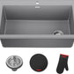 KRAUS Forteza 33-inch Drop In/Undermount Single Bowl Granite Kitchen Sink in Grey, KGD-54GREY