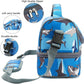 FlowFly Kids Double Decker Cooler Insulated Lunch Bag Large Tote for Boys, Girls, Men, Women, With Adjustable Strap, Shark