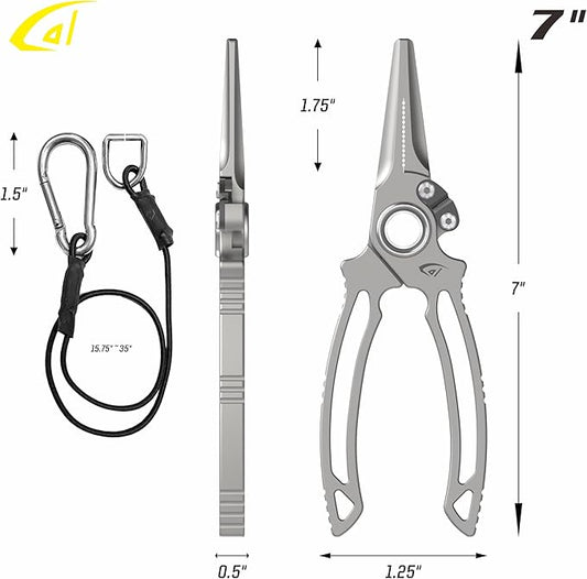danco Titanium Side Cutter Fishing Pliers with Sheath, Fishing Line, Saltwater Safe, Fresh/Saltwater Fishing