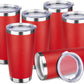 StarSpeed 20oz Tumbler Bulk with Lid, Stainless Steel Insulated Tumblers Double Wall Vacuum Insulated Travel Mug, Powder Coated Coffee Cups for Hot and Cold Drinks(Wine Red,6)