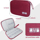 Electronics Travel Organizer,Portable Waterproof Electronic Travel Storage Bag for Small Charging Cord Storage,Charger,Small Electronics,SD Card etc,for Travel,Business -Wine Red