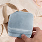Vlando Velvet Travel Jewelry Case, Jewelry Travel Box for Women, Travel Jewelry Organizer, Small, Portable Jewelry Boxes with Mirror - Blue