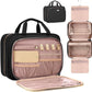 8L Travel Toiletry Bag with Jewelry Organizer for Women - 2.1 GAL Water-resistant Makeup Cosmetic Bag With Hanging Hook for Accessories Shampoo Full-size Container, Black