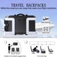Vacuum-sealed travel computer backpack, Water-Resistant, With vacuum pump, Multiple Compartments, Anti-theft combination lock(Blue)