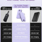 Portable Charger, 12000mAh 22.5W USB C Fast Charging Power Bank with Built-in Cables and AC Wall Plug, Smart LED Display Travel Essentials Battery Pack Compatible with iPhone, iPad, Samsung etc Purple