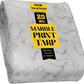 Core Tarps Extreme Heavy Duty 20 Mil Tarp Cover, Waterproof, UV Resistant, Rip and Tear Proof, Poly Tarpaulin with Reinforced Edges for Roof, Camping, Patio, Pool, Boat (Marble/White 12′ X 20′)