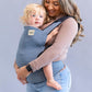 Baby Tula Lite Ripstop Nylon Compact Baby Carrier, Lightweight and Ergonomic Carrier for Travel w/Convenient Storage Hip Pouch, Multiple Carrying Positions for Babies 12lbs to 30lbs - Slate (Blue)