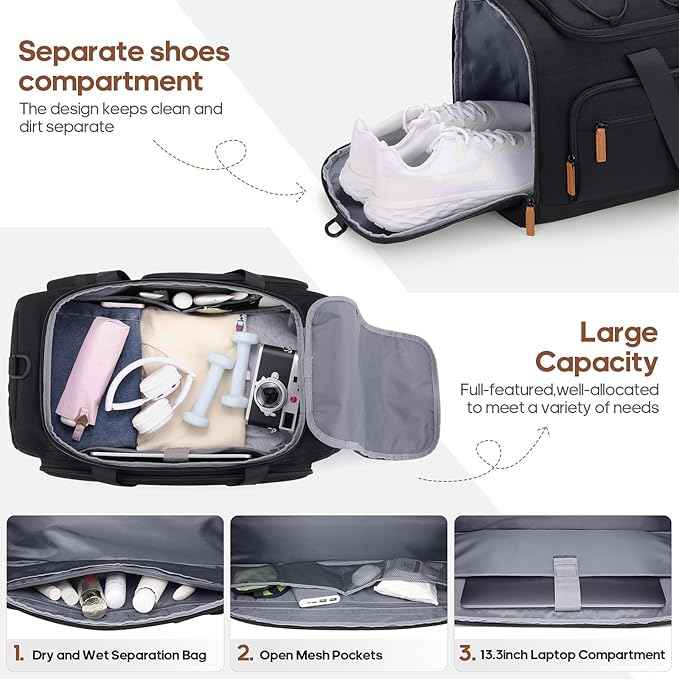 UKEIN Luggage Sets 5 Piece, Carry On Luggage 20In With Spinner Wheels, Hardside Suitcase Set with TSA Lock,Durable Large Suitcase With Travel Backpack for Men-20/24/28in (Black, 5 piece set)